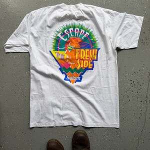 Vintage 1992 Salem Fresh Wrap Escape To The Fresh Side White T-Shirt XL